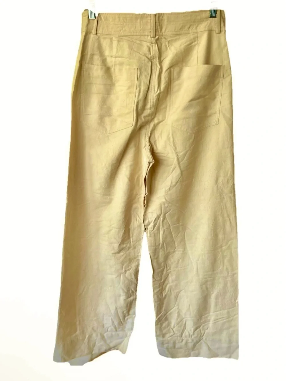 Apiece Apart Butter Yellow Wide Leg Trousers Cotton Size 8